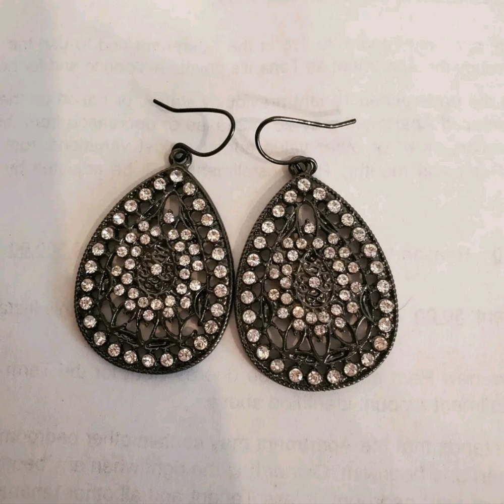 Dangly Gray Diamond Earrings- Never Worn. Beautiful Fancy Earrings.